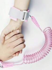 安全防游走腕带系统，带弹簧伸缩绳和可调节绑带 - 柔软舒适的设计，安全贴合，家长监督工具（蓝色） - 非常适合购物、公园、医院、安全带、步行安全带、牵引绳、儿童安全带、儿童安全带、步行助手、耐用结构、轻质材料、日托中心、家长