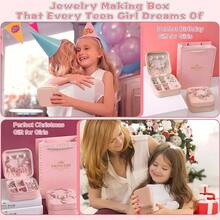 Charm Bracelet Making Kit For Girls 120Pcs DIY Jewelry Making Kit + Portable Bracelet Organizer Box Christmas Birthday Mermaid Unicorn Gifts For Girls Toys Crafts For Teens Girls Ages 5 6 7 812