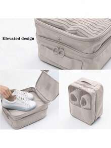 Waterproof Travel Shoe Bag, 3-Layer Multifunctional Vacation Shoe Storage Bag, Portable Shoes Organizer, Luggage Trolley Insert Shoe Box, Bedroom Shoe Organizer Bag, Business Travel Shoe Storage Bag Boot Bag Shoes Case Shoe Storage Box Shoes Organizer Accessories For Travel Vacation Cruise Holiday Travelling Bag Travel Stuff Essentials For College Dorm Home School - Multicolor - View 9