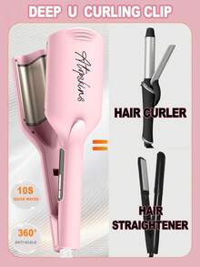 ATOPSKINS Modelador e Ondulador de Cabelo - Ondas Grandes, Alta Temperatura, Uso Molhado e Seco | Adequado para Todos os Tipos de Cabelo, Voltagem Dual para Uso Global | Perfeito para Penteados de Halloween e Natal, Ótimo Presente de Cabelo (Rosa)