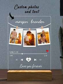 Acrylic Photo Night Lamp, Picture Plaque, Valentines Day Gifts, Couple Gifts, Collage Picture Frame, Bedroom Decor, Gift For Girlfriend.Peronalized Photo Night Light, Custom Photo Collage Frame Lamp, Wedding Gift For Couple, Gift For Mom, Valentines Day Gift, Anniversary Gift - 15X21cm - View 7