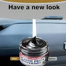 通用汽车塑料仪表盘翻新 - 焕然一新！修复划痕和老化，轮胎涂层和保护，持久亮黑色，多用途涂层蜡，旧车零件翻新 - 1件+海綿 - 查看 2