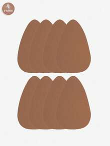 2 Pairs/4 Pcs Plus Size Disposable Invisible Lifting Adhesive Water Drop Shaped Nipple Covers, Fabric Surface Strapless Bra, Beige Brown Coffee Black, Suitable For B-E Cup Large Breasts - Multicolor - View 30