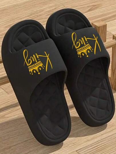 1 Pair Unisex Slip-On Slippers, Outdoor Sports Slides, Wear-Resistant, Breathable, Soft & Elastic, Cooling Beach Sandals, Couples Style, Suitable For Vacation (Buy One Size Up For More Comfort)