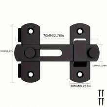 1Pc Stainless Steel Barn Door Lock Set - 180° Flip Sliding Latch For Garage, Bathroom, Pet Doors & Windows, Locks