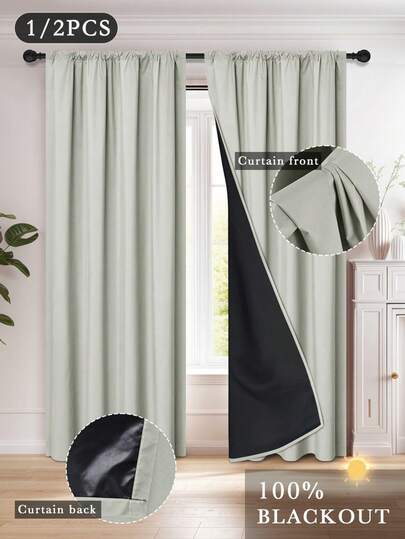 2 piezas Cortinas opacas, 100% opacas, aislamiento térmico, bloqueo UV, adecuadas para sala de estar de lujo, dormitorio, decoración del hogar, decoración navideña, diseño de bolsillo para barra, 1 pieza de cortina