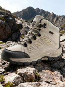 2025新款女士时尚徒步鞋，轻便厚底旅行运动鞋，户外防滑耐用休闲多功能女士徒步鞋，耐磨米色女士徒步靴