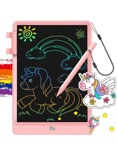 FLUESTON Tableta de escritura LCD, juguetes de tablero de garabatos, regalos para niñas de 3 a 8 años, tablero electrónico colorido de 8.5 pulgadas para niños, regalos para niños pequeños, aprendizaje
