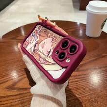 Funda de teléfono con patrón de chica anime para iPhone 16, sensación suave, 12MINI, parejas, 14PROMAX, diseño de protección de lente de cobertura completa, 11PRO negro, 11PROMAX, fundas de teléfono lindas 14PLUS, 15PROMAX estéticas, 14PRO para mujeres, 12PROMAX a prueba de golpes y anti-caída, 12PRO para hombres, 16PROMAX TPU grueso, 16PLUS único, 13/11/XR/15PLUS/15/XSMAX/XS/16/16PRO/14/13PROMAX/15PRO/12/13MINI/13PRO - Marrón - Ver 13