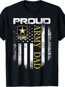 Vintage Proud  Dad With American Flag Gift T-Shirt - 款式21 - 查看 1