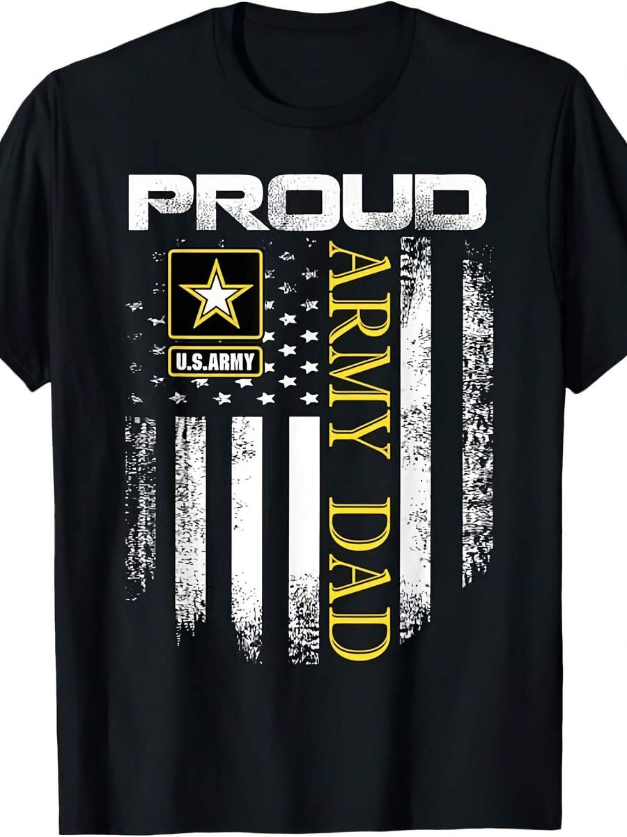 Vintage Proud  Dad With American Flag Gift T-Shirt - 款式21 - 查看 1