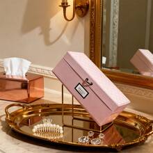 Gucci Pink Floral Sweet Jewelry/Cosmetics/Jewelry Storage Box, Large Capacity, Sweet And Retro, A Gift For Friends Or Family, A Gift For Festivals And Anniversaries