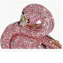 Swan Shaped Diamonds Evening Bags New Gorgeous Sparkling Rhinestones Metallic Clutch Purses And Handbags Wedding Party Women Luxury Swan Rhinestone Evening Clutch Elegant Crystal Purse Bridal Wedding Handbag For Prom Cocktail  Party - 粉色 - 查看 4