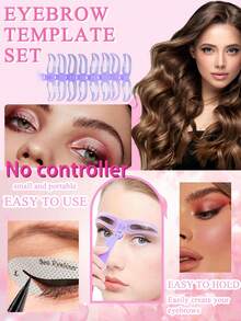 Eyebrow Template Set Without Bracket Eye Shadow Template - Simple Eyebrow Shape - Symmetrical Eyebrow Hands-Free Template - Reusable Eyeliner Pencil Template, Eye Shadow Template, Professional Eye Makeup Template, Beginner Quick Makeup Tool, Eyeliner Pencil Template Set - Multicolor - View 3