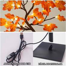 VIDA4U Lmpara Bonsi de Hojas de 48 Arces Rojas, Luces Artificiales con Ramas Ajustables Alimentadas por, Lmpara Nocturna de Mesa para la Decoracin del Hogar, Festival, Navidad, - Arce Rojo - Ver 6