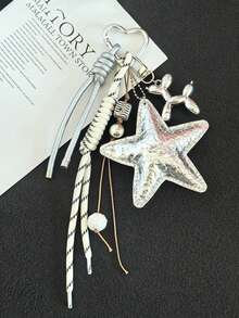 1PC Yogodlns Y2k Leather Rope Keychain,Star Cute Starfish Bag Pendant , Starfish Pendant Fashion High-End Fashion Design Five-Pointed Star Braided Rope Bag Pendant,Car Keychain,Key Lanyard,Key Holder,Keychain Accessories,Keyring,Couple Keychain,Gifts For Women,Valentine's Day Gifts,Birthday Gift,Friend Gift,Holiday Gifts,Event Souvenirs,Party Gifts.