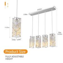 YQYYFC Chrome Pendant Lighting Modern Pendant Light, Mini Crystal Chandeliers,Adjustable Pendant Light Fixture For Kitchen Island Dinning Room Bedroom (3 Pack) - Chrome - 查看 12