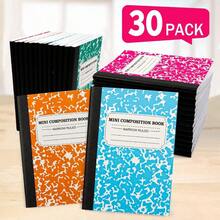 Mini Composition Notebook Cute 30 Pack 5 Pastel Colors Narrow Ruled Mini Composition Books Bulk By Small Pocket Marble Journal Notebooks For Students College Pocket Size 4.5 X 3.25 In