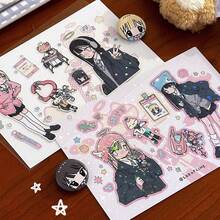 1pc - 2025 New - Line Study Room - Cat Director - ID Photo Girl High School Student - Anime Character Sticker - Phone Tablet Laptop Sticker - Planner Supplies - Decorative Sticker - Home Decor - Wall Decor - Cup Luggage Skateboard DIY Sticker - Stitch Toys Travel Toys Classroom Fidget Toys Mini Stuff Bath Toys Christmas Stationery Stress Ball - Birthday Gift - Christmas Gift - Christmas Eve Gift - Perfect Gift - Gift - Toys - Games