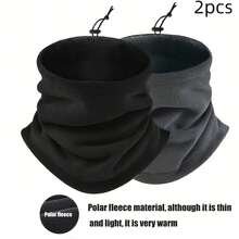 2-Pack Men's Thermal Neck Warmer - Heavyweight Windproof Thermal Face Mask, Soft Fleece Lining, Breathable Polyester Knit, Suitable For Winter Cycling, Outdoor Activities, Skiing And Motorcycle Riding - Multifunctional Balaclava, Hand Wash Only - Solid Black, Gray - Suitable For Cold Weather And Layering, Cold Weather Layering Outfit, Motorcycle Riding Gear, Men's Winter Accessories, Windproof Face Mask, Functional Face Mask, Solid Color Design, Heavyweight Fabric, Durable Insulation Material, Men's Winter Sports - Đen + Xám - Xem 11