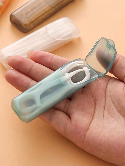 2 pièces Boîte de fil dentaire interdentaire, boîte de rangement pour petits articles, boîte de rangement de voyage, boîte à médicaments portable, tube de rangement pour petits articles, très adapté pour sortir et faire la navette