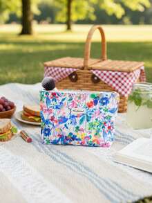 Portable Makeup Bag |Cosmetic Bag | Travel Bag |Travel Supplies| Large Strip Cosmetic Makeup Bag For Girls | Sweet Storage Bag | Teen Girl Gifts Stuff | Summer Makeup Bag For Women | French Style Cosmetic Bag Makeup Supplies, Makeup Tools, Storage Bag, Christmas Gifts, Pouch, Gifts Pouch / Small Handbag, Makeup Organizer, Mini Pouch, Large Capacity Pouch, Pocket, Women's Clutch, Gifts Christmas Gift Ideas For Women - Multicolor - View 5