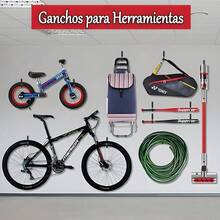 Fishlead 6 Piezas Ganchos de Garaje, Gancho Bicicleta Pared, Ganchos de Almacenamiento de Utilidad, Ganchos en J Negros con Tornillos, para Organizar Herramientas de Jardín, Escaleras, Mangueras