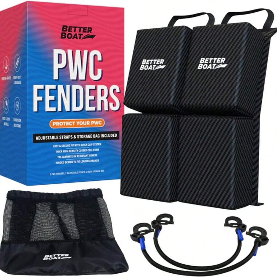PWC Fenders Jet Ski Bumpers 2 Pk - Black - View 1
