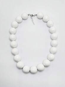 1pc Bohemian Style Plastic Acrylic Colorful Handmade Beaded Geometric Necklace, Summer Fashion Accessory, Gift For Women, Suitable For Beach And Daily Wear - Resin Hand-beaded Necklace - View 14