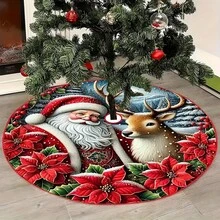 1 Váy trang trí cây thông Noel với thiết kế hình ông già Noel, nai sừng tấm và hoa trạng nguyên. Vải Polyester bền. Thích hợp để trang trí Giáng sinh, trang trí ngày lễ, trang trí nhà theo mùa, thích hợp cho Giáng sinh, năm mới, trang trí tiệc ngày lễ, quà tặng Giáng sinh, trang trí cây thông Noel, đồ trang trí Giáng sinh. - Nhiều màu - Xem 4