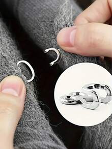 6颗金属合金隐形纽扣，固定扣，隐形钩眼扣，适用于外套、皮草夹克和牛仔裙 - 可调节腰钩，金色和黑色，缝纫用品，服装配饰|简约纽扣设计|耐用纽扣 - 彩色 - 查看 2