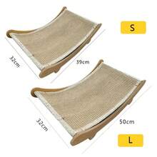 High-Quality Wooden Cat Scratching Post With Curved Cat Bed - Sturdy Furniture Protector, Durable Velvet Material, Easy Assembly, Space Saving Design, Including Replacement Pads & Claw Care Accessories - Essential For Indoor Cats - Multicolor - View 12