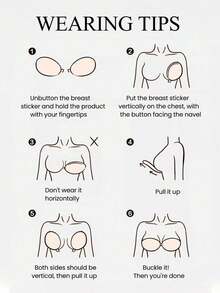 1片装硅胶胸贴，轻薄夏季款，隐形无痕，无肩带设计，适合搭配吊带裙和婚纱，防水防汗，聚拢小胸，让胸部看起来更丰满。 - 彩色 - 查看 9