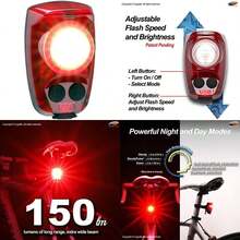 Cygolite Hotshot Pro - Mode de luz Trasera para Bicicleta de 200 y 150 lúmenes, Esti de Montaje Duro y Flexible, 6 Modos de Noche y día, velocidades de Flash sintonizables por el Usuario,(150 lúmenes [tipo de montaje duro]) - Tipo 1 - Ver 1