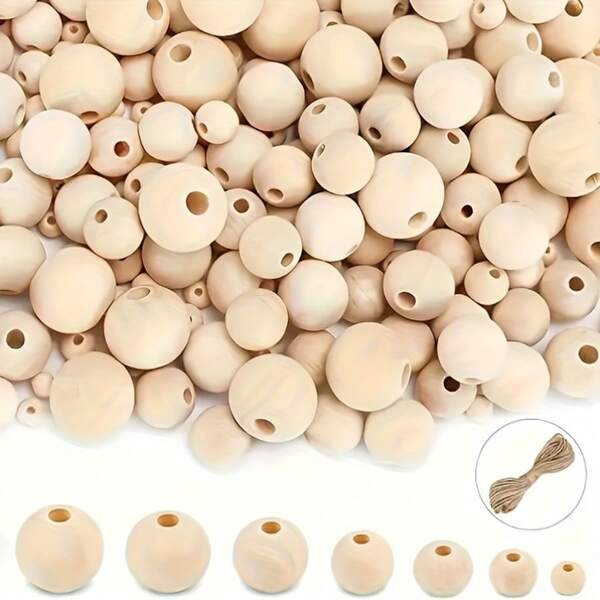 10/150/301pcs Natural Mahogany Wood Beads 6-14mm - Bulk Pack For DIY Jewelry Making, Handcrafted Wooden Beads For Bracelets & Necklaces, Craft Supplies, Christmas, Christmas Decorations, Christmas Crafts, Christmas Decorations Home, Craft Supplies, Book Nook, Wood, Wooden Toys, Arts And Crafts, Wooden Crafts, Wooden Beads, Craft Kit, DIY Crafts, Wooden Decor, Wedding Decorations, Christmas Table Decorations