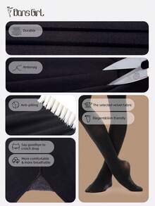 DonsGirl 一套（2双）专业芭蕾/爵士/钢管舞/瑜伽紧身袜，无缝设计 - 黑色 - 查看 9