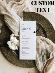 20pcs Custom Elegant Minimal Wedding Menu, Personalized Modern Script Dinner Menu, Editable Reception Menu, Minimalist Wedding Menu Card, Custom Menu Template, Elegant Wedding Supplies, Wedding Reception Menu, Engagement Party Menu, Bridal Shower Menu, Anniversary Dinner Menu, Customizable Menu Design - Multicolor - View 10