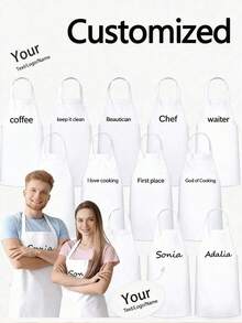 1pc Customized Black Kitchen Cooking Apron, Modern Polyester Oil-Proof Apron, Black Kitchen Apron, Polyester Apron For Garden, Kitchen And Housework Perfect For Home, Restaurant, And Kitchen Cooking - Multicolor - View 8