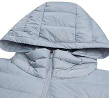 Skechers Women's New Soft & Comfortable Casual Hooded Warm Down Jacket - Gray Blue - View 3