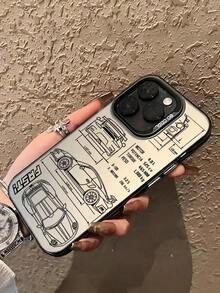 1pc Racing Car Design Phone Case, Minimalist Style, Shockproof Creative Matte Phone Cover, Suitable As Holiday Gift For Kids, Compatible With IPhone 7/8/X/XS/XR/11/12/13/14/15/16 Pro Max, Fashion & Durable Design, Compatible With Samsung A33(5G)/A32(4G)/A52(5G 4G)/S20FE/S21FE/A14(4G 5G)/S23/S23 PLUS/S23 ULTRA/S23 FE/A55 5G/S24/S24 PLUS/S24 ULTRA/A05/A05s, Suitable For IPhone 17 Air - 透黑 - 查看 6