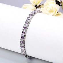 1pc Fashionable Luxury Unique 925 Silver Zirconia Geometric Square Bracelet, Suitable For Women, Wedding, Holiday, Gift, Party, Banquet