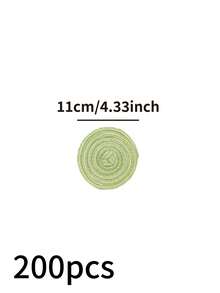 1/4/6/12pcs Bohemian Style Woven Placemats, Round Solid Color Dining Table Mats For Kitchen, Bowls, Cups, Suitable For Holidays, Parties, Birthdays, Vintage, Countryside, Outdoor, Home Decor, All Seasons - Green - View 30