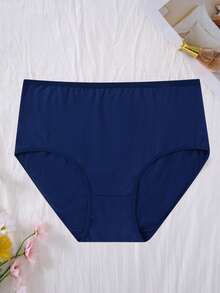 5pcs/Pack Women Plus Size Solid Color High Elastic Cotton Briefs - Multicolor - View 4