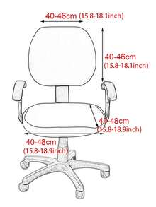 2pcs Solid Color Jacquard Separate Office Chair Cover Set (Backrest Cover + Seat Cushion Cover), Modern Elastic Polyester Separate Office Chair Cover, Suitable For Office, Study Room, Home, All Seasons - Metallic Gray - View 3