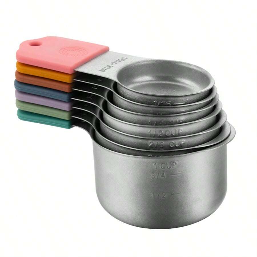 16pcs Stainless Steel Magnetic Measuring Cups And Spoons Set, Stackable Measuring Cups And Spoons, Kitchen Baking Tools, Seasoning Utensils With Measurement Markings - Multicolor - View 1