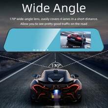 後視鏡行車記錄器 [4.19 吋汽車行車記錄器] 後視鏡錄影機 Full HD 1080P 可選 64G 記憶卡，防眩光設計，廣角夜視，倒車輔助，循環錄影，動態偵測，150mAh 電池 - 2 Camera - 查看 3