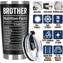 .Com| Breezy Valley Brother Gifts, Christmas Gifts For Brother From Sister, Best Funny Birthday Gift Ideas For Older Little Brothers Adult, Brothers Tumbler Coffee Cup From Sister Sibling Cousin: Tumblers & Water Glasses - 兄弟營養成分錶 - 查看 10