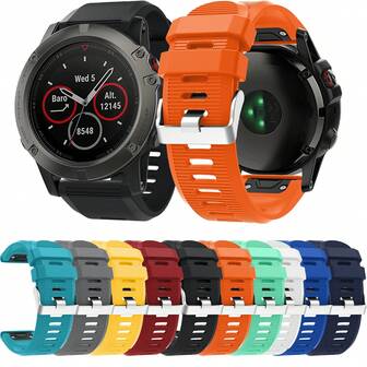 Banda de reloj de repuesto compatible con Garmin Fenix 5x/Fenix 6x/Fenix 7x, de 26 mm de ajuste fácil, para Tactix 8 Fenix 8 51 mm 7X Pro 6X 5X, correas deportivas de silicona suave compatibles con Garmin Tactix7/Fenix 6X Pro/Fenix 5X Plus/Enduro3 2/Descent Mk2i/3i Epix Pro 51 mm
