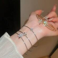 Một chiếc vòng tay Cubic Zirconia hình nơ hở ngày lễ tình nhân, mẹ, mẹ, ngày của mẹ, quà tặng - nơ - Xem 14