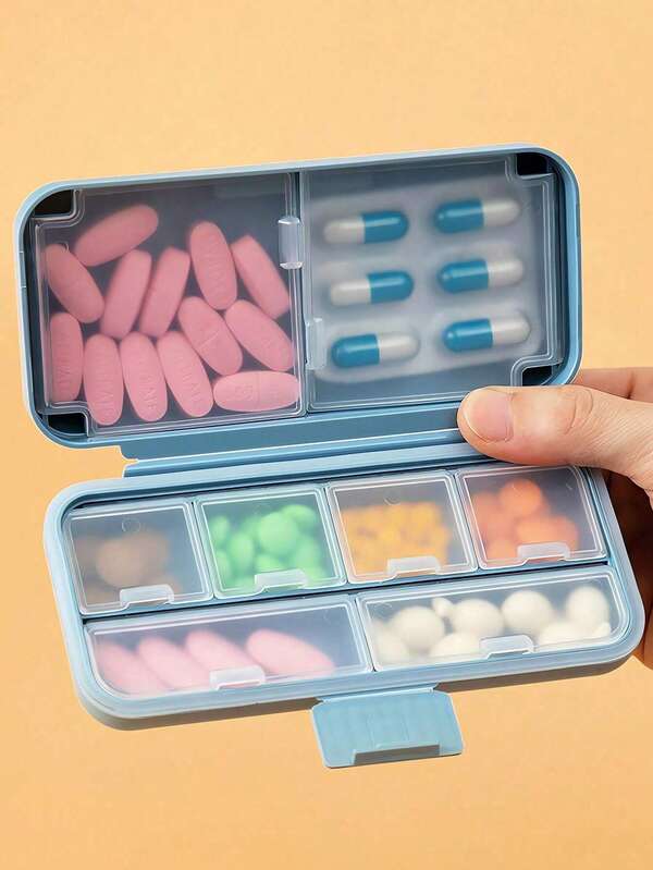 Portable Pill Storage Box Moisture Proof Pill Organizer For Men And Women Travel Essentials Cruise Essentials Dorm Essentials Daily Pill Box To Hold Vitamin Medicine Medication And Supplement PP Pill Container First Kit Medical Bag For Travel Home Camping Outdoor Hiking Hunting Back To School